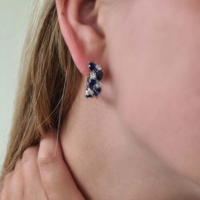 Blauwe Swarovski Oorbellen