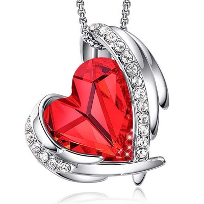 Swarovski Hart Ketting Rood Silverplated
