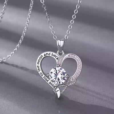 Silver Plated Swarovski Infinity Hart Ketting