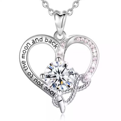 Silver Plated Swarovski Infinity Hart Ketting