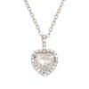 Zilverkleurige Zirkonia Hartjes ketting