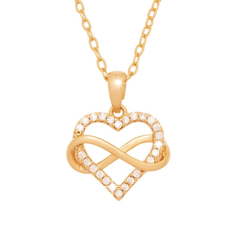 Goldplated Infinity Hartketting Oorbellen en Armband