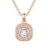 Rosé ketting met witte swarovski hanger