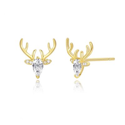 Gold-plated rendier oorstekers