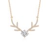 Rendier rosé ketting met strass
