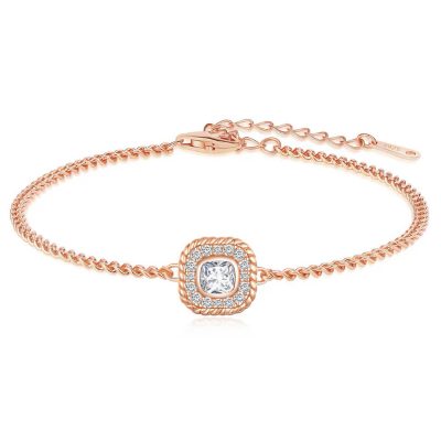 Rosé armband met wit Swarovski kristal