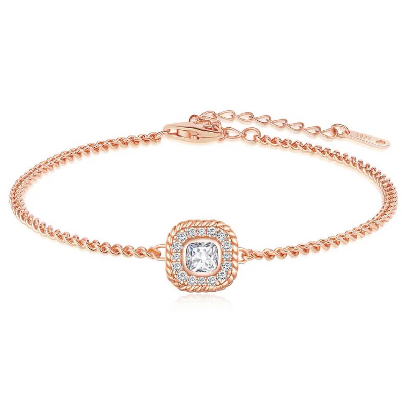 Rosé armband met wit Swarovski kristal