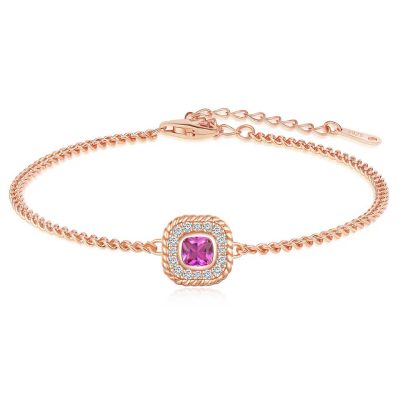 Rosé armband met roze Swarovski kristal