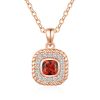Rosé ketting met rode swarovski hanger