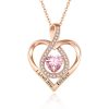 I love you forever ketting met roze Swarovski hartje - Swarovski Dames kettingen