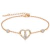 Rosé armband met hartje en strass