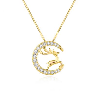 Gold-plated rendier ketting - kerst sieraden