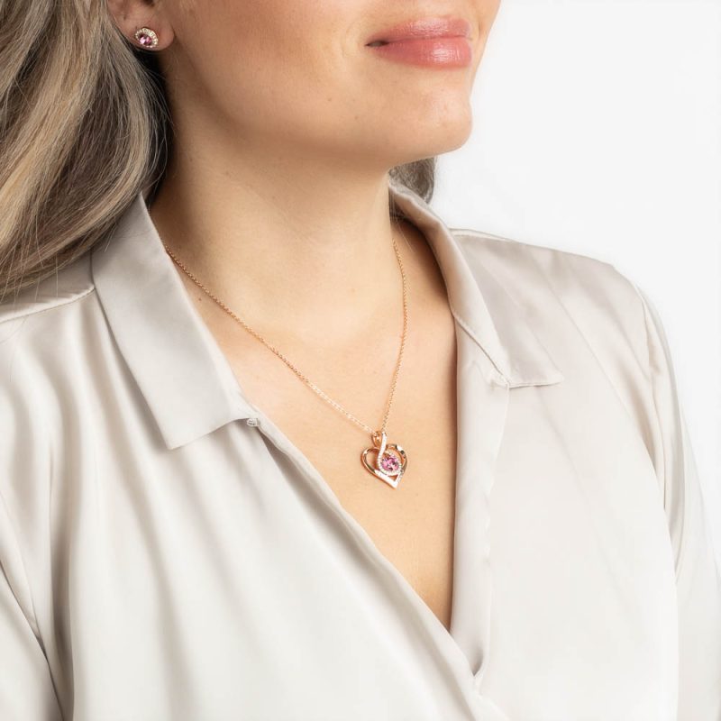 I love you forever ketting met roze Swarovski hartje