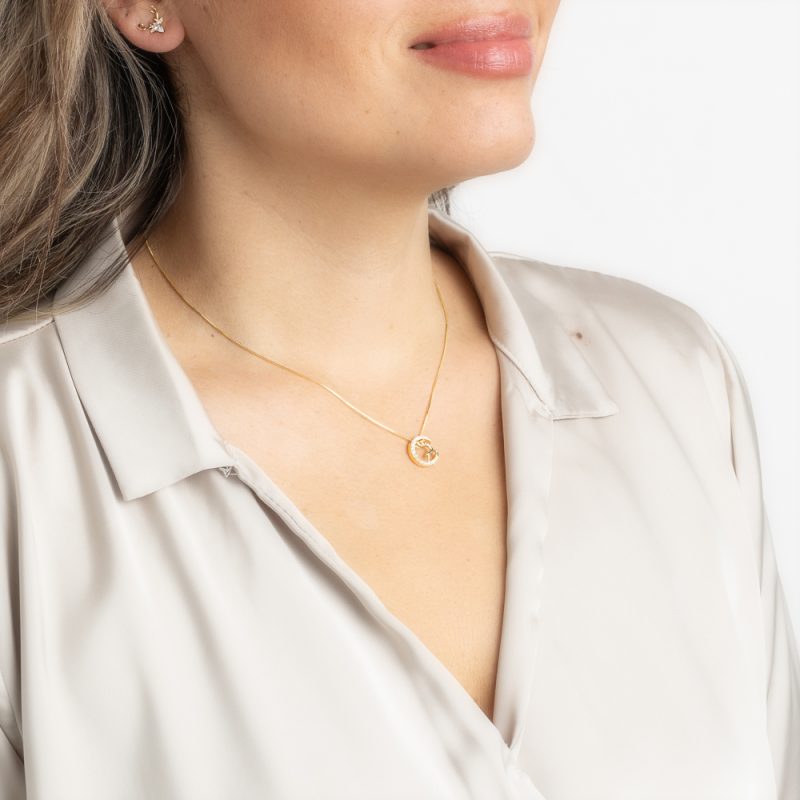 Gold-plated rendier ketting met strass