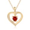 Rode Swarovski Hartjes Ketting Gold Plated