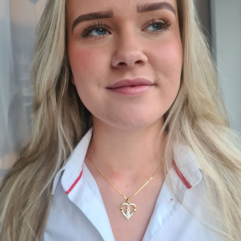 Gold Plated infinity hart ketting met Swarovski