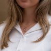 Gold Plated Swarovski Hart ketting maan & ster wit