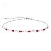 Silver Plated armband met infinity schakels en rode Swarovski