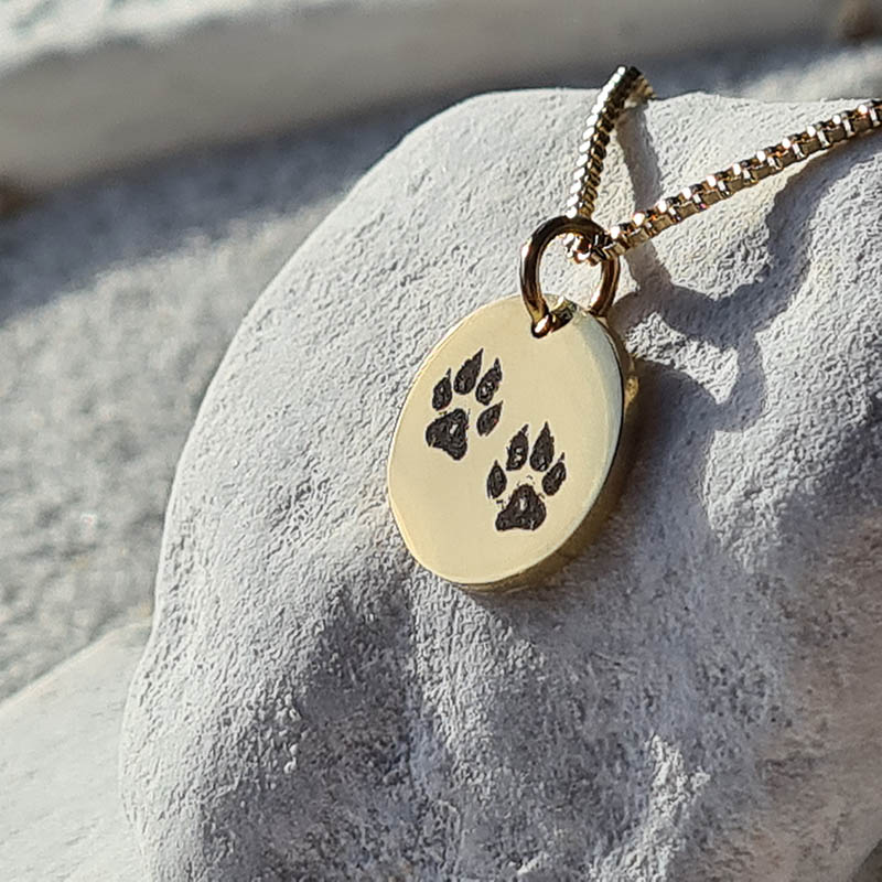 Ketting met 2 Pootafdrukken gegraveerd