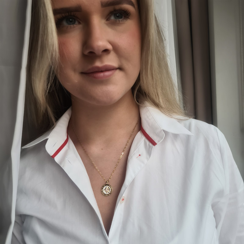 Gold Plated Swarovski Dromenvanger ketting met roze steen