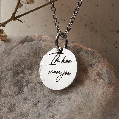 Ketting met eigen handschrift Silver Plated